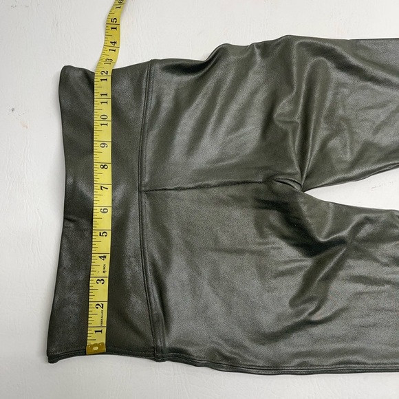 SPANX Dark green faux leather leggings size M - Picture 6 of 8
